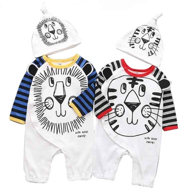100%の綿の秋の子供の衣服の厚い赤ん坊の衣類は赤ん坊のボディスーツの衣類を置きます